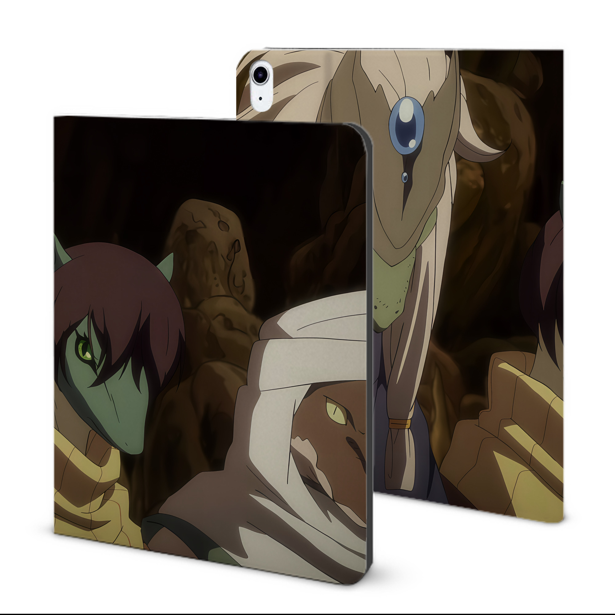 （画像用） 転スラ Regarding Reincarnated to Slime IPad ケース ブック型 PUレザー TPU 耐衝撃 軽量 薄型 ペン収納なし 全面保護 IPad 各モデル対応